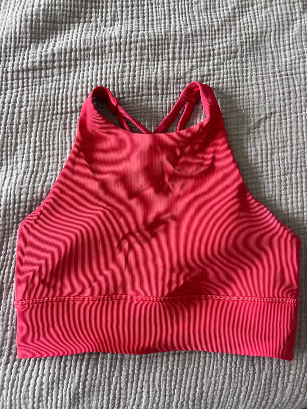 Lululemon High Neck Cropped Sports Bra - Red